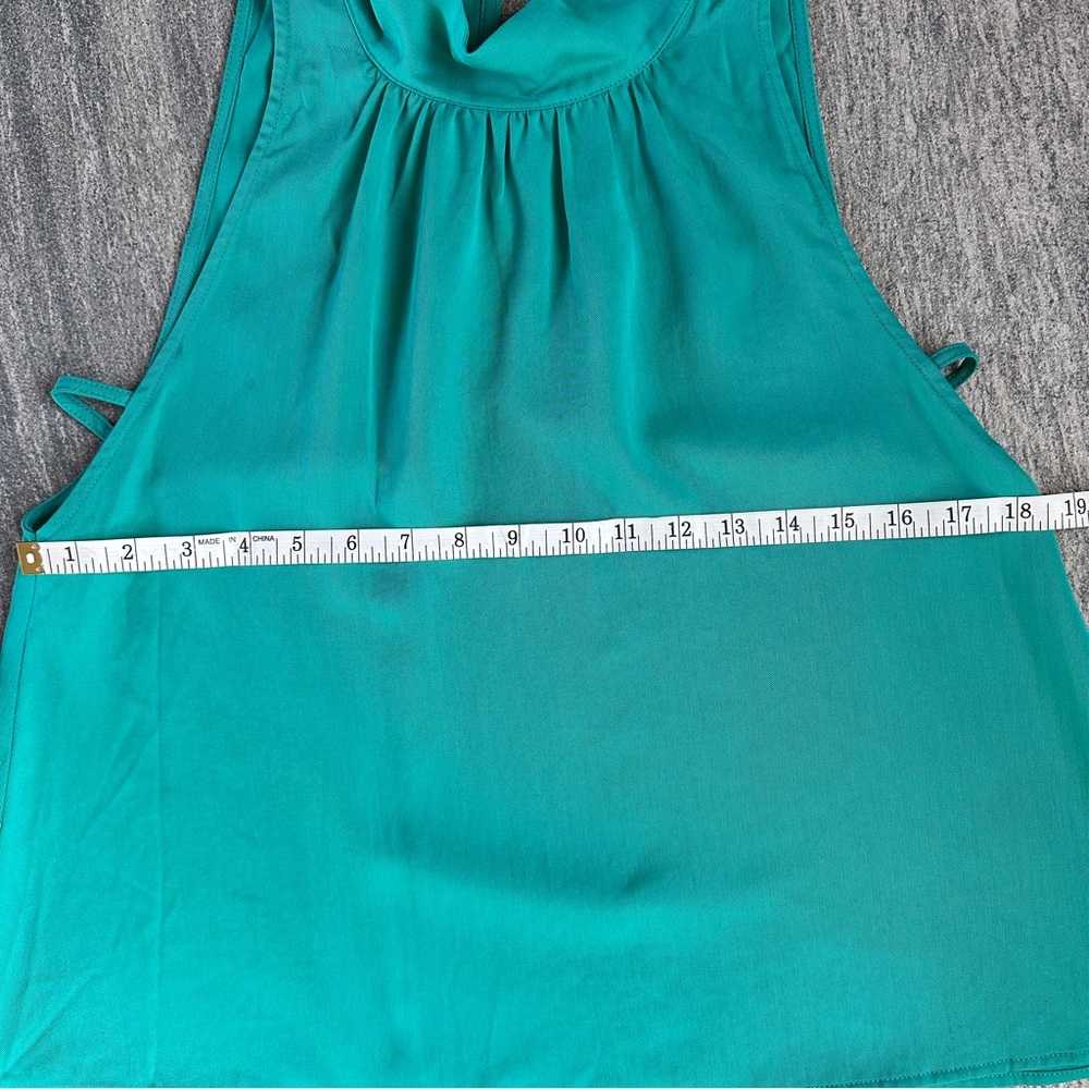NWOT Free People Aqua “Palm Breeze” Sleeveless Blouse Mock Neck Turquoise Top XS - Picture 12 of 15